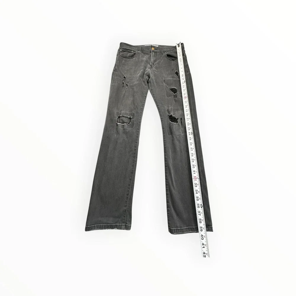 Express Jeans Pants Mens 33x32 Black Rocco Slim Fit Skinny Distressed‎ Ripped